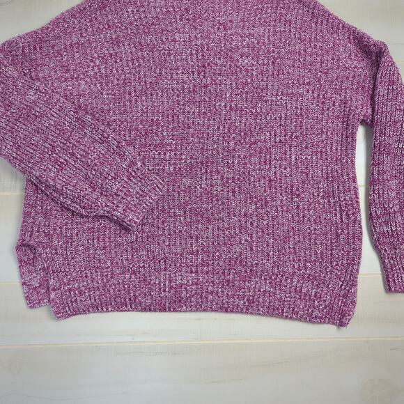 Cupcakes & Cashmere Purple and White Marled Mock Neck Cozy Sweater‎ Size Medium - Picture 6 of 9